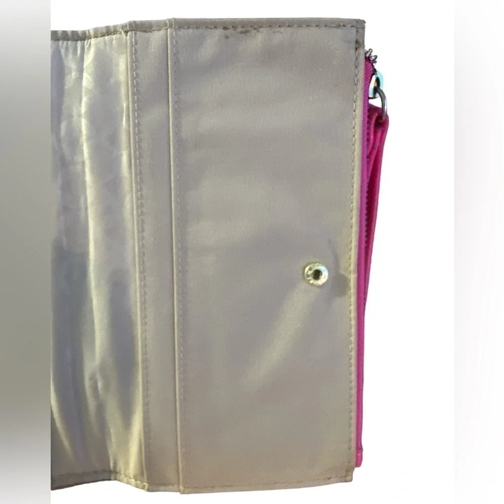 Barbie Hot Pink Vegan Wristlet Zipper Top Snap Closure Wallet
